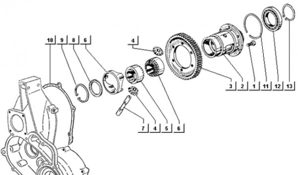 Motor Differential - Ape TM 703 mit Lenkrad 218ccm 2T AC 1997-1999 ATM2 00001001