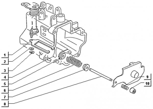 Motor Federhalter - Ape TM 703 Diesel mit Lenker 422ccm 4T AC 1997-2004 ATD1 00001101