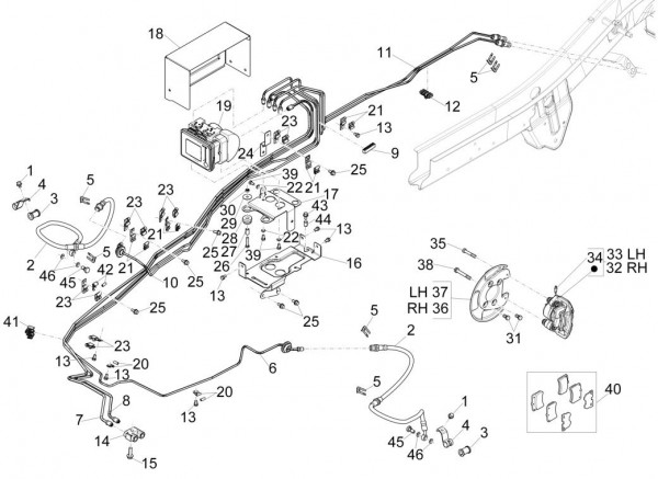 Bowdenzüge Bremsanlage vorn - Porter Multitech 1300ccm 4T LC 2016- ZAPS90PGW