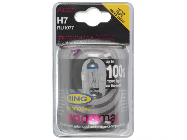 Ring Leuchtmittel, Glühlampe, H7, +100% mehr Licht, 12 V, 55 W, PX26d