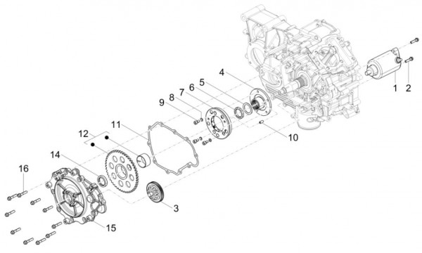Motor Anlasser - Calessino 200ccm 4T 3V AC 2013- ZAPT42PMC