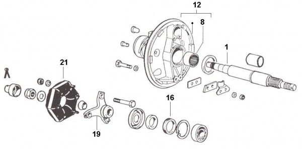 Radaufhängung Hinterachsantrieb - Ape TM 220ccm 2T AC 1982-1983 ATM1T