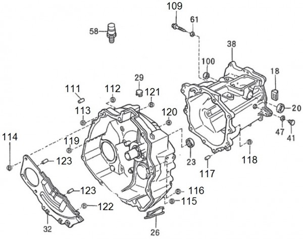 Motor Getriebegehäuse II - Porter Porter 1000ccm 4T LC 1998-2009 ZAPS85