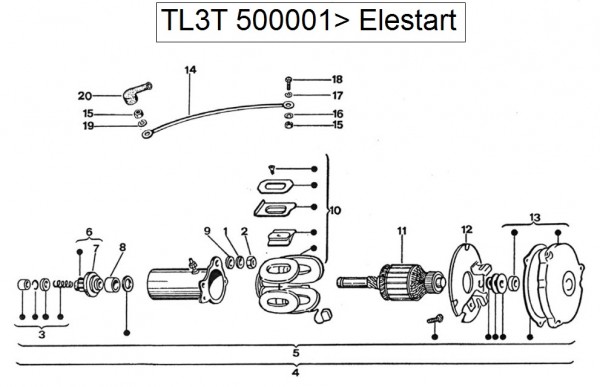 Motor Anlasser - Ape 50ccm 2T AC 1980- TL3T