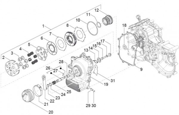 Motor Kupplung - Classic 400 422ccm 4T 2V AC 2014- MBX000T58RC001005
