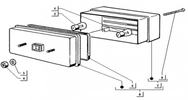 Elektrische Anlage Rücklicht - Ape TM 703 mit Lenkrad 220ccm 2T AC 2000-2007 ATM2T