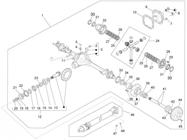 Motor Hinterachsantrieb - Porter Maxxi Multitech 1300ccm 4T LC 2013- ZAPS90RJ