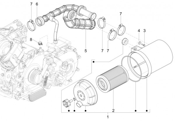 Motor Luftfilter - Calessino 200ccm 4T 3V AC 2017- ZAPT42P00
