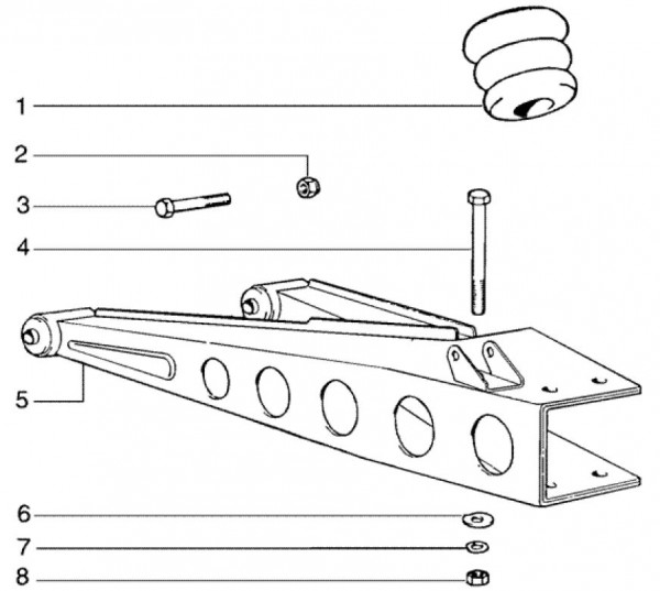 Radaufhängung Schwinge - Ape TM 703 Diesel mit Lenker 422ccm 4T AC 2005-2010 ZAPT10000