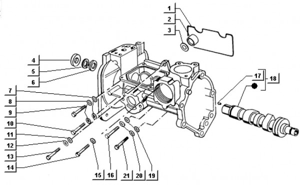 Motor Nockenwelle - Ape TM 703 Diesel mit Lenkrad 422ccm 4T AC 1997-2004 ATD2T