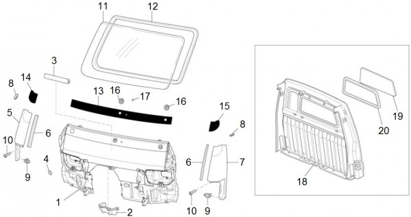 Fahrgestell Windschutzscheibe - Porter Porter Electric ccm 2011- ZAPS9E