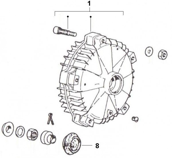 Radaufhängung Bremstrommel hinten - Ape Poker 422ccm 4T AC 1990-1993 M4R1T