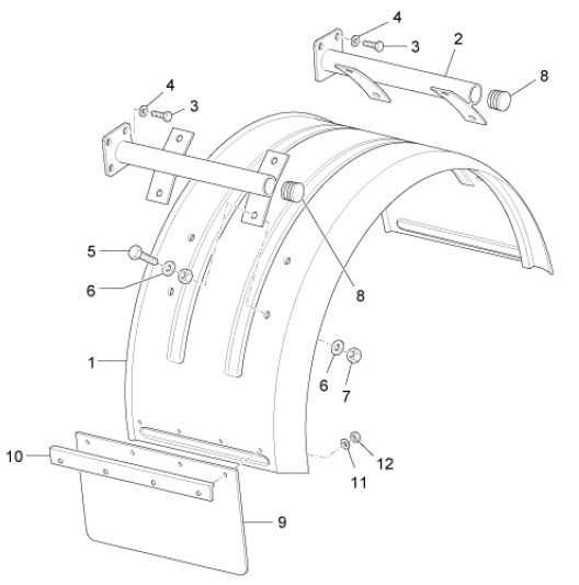 Fahrgestell Kotflügel hinten - Porter Maxxi D120 Diesel 1200ccm 4T LC 2011- ZAPS90RK