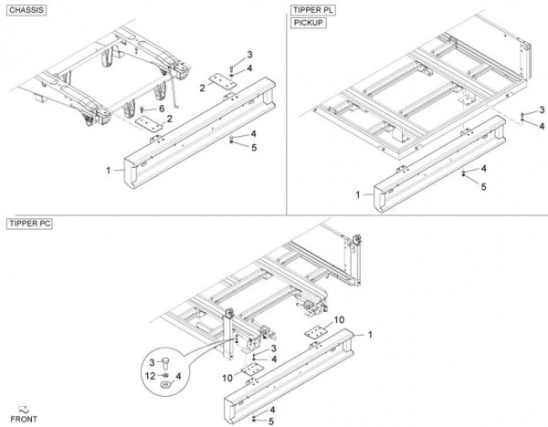 Fahrgestell Hinterabdeckung - Porter Maxxi Multitech 1300ccm 4T LC 2011- ZAPS90RJ