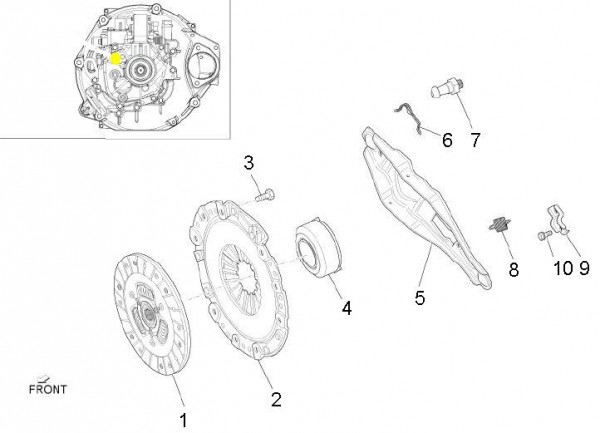 Motor Kupplung - Porter D120 Diesel 1300ccm 4T LC 2011- ZAPS90VK