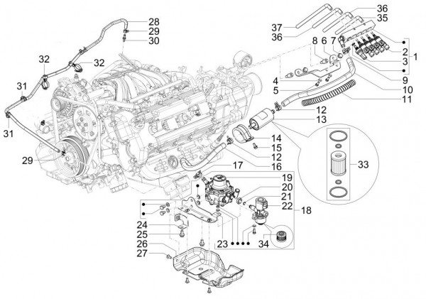 Fahrgestell Benzineinspritzung GPL - Porter Multitech 1300ccm 4T LC 2016- ZAPS90PGW