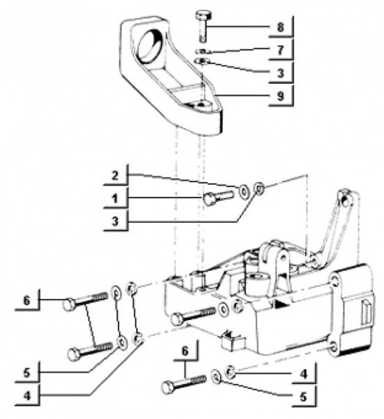 Motor Befestigung Getriebeschaltgehäuse - Ape TM 703 Diesel mit Lenker 422ccm 4T AC 1997-2004 ATD1 0
