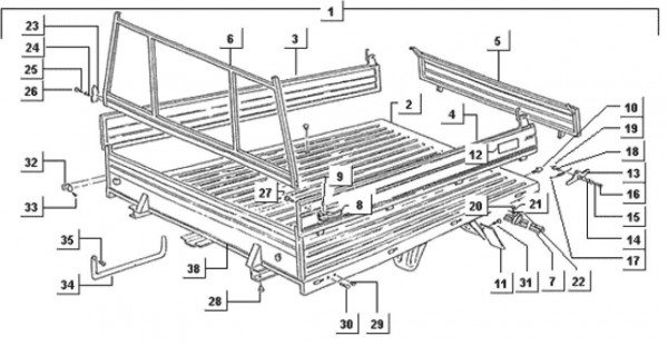 Fahrgestell Anbauteile Pritsche - Porter Porter Diesel 1400ccm 4T LC 1998-2004 ZAPS85000004