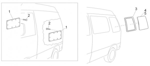 Fahrgestell Seitenfenster hinten - Porter D120 Diesel 1300ccm 4T LC 2013- ZAPS90VK