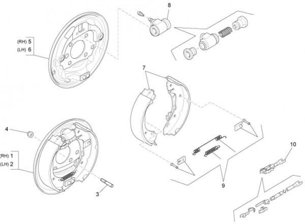 Radaufhängung Bremsbacken - Porter Multitech 1300ccm 4T LC 2010- ZAPS90CJ