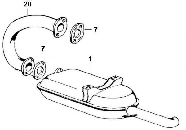 Motor Auspuff - Ape Car 422ccm 4T AC 1988- AFD3T