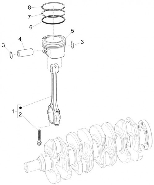 Motor Kolben - Porter Multitech 1300ccm 4T LC 2017- ZAPS90TGW