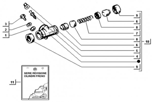 Radaufhängung Radbremszylinder hinten - Ape TM 703 Diesel mit Lenker 422ccm 4T AC 2000-2004 ZAPT1000