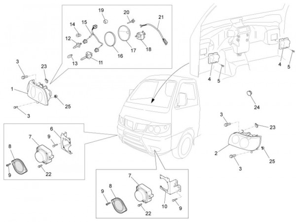 Elektrische Anlage Scheinwerfer - Porter Maxxi D120 Diesel 1200ccm 4T LC 2013- ZAPS90DK