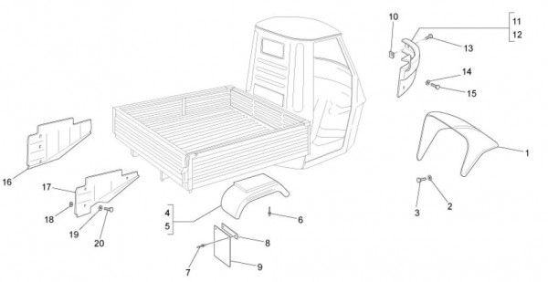 Fahrgestell Kotflügel - Ape Mix 50ccm 2T AC 2014- ZAPC80000