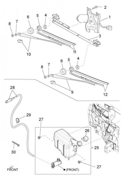 Elektrische Anlage Scheibenwischer - Porter D120 Diesel 1300ccm 4T LC 2013- ZAPS90CK