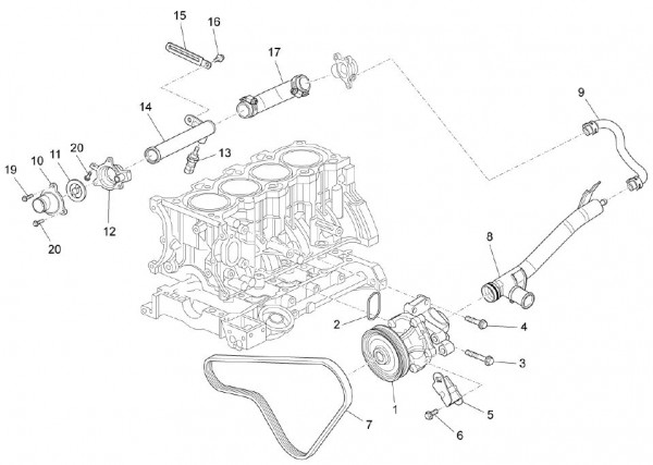 Motor Wasserpumpe - Porter Multitech 1300ccm 4T LC 2010- ZAPS90CJ