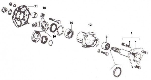 Radaufhängung Hinterachsantrieb - Ape Car 220ccm 2T AC 1985- AF4T