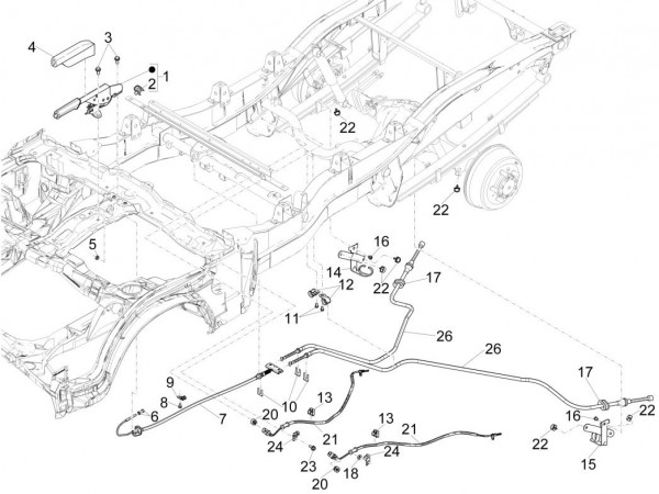 Bowdenzüge Feststellbremse - Porter Maxxi Multitech 1300ccm 4T LC 2017-