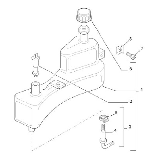 Fahrgestell Öltank - Ape Mix 50ccm 2T AC 2018- ZAPC80000