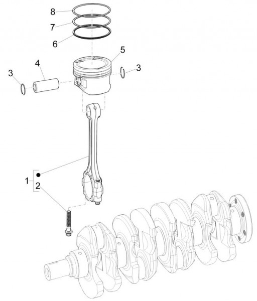 Motor Kolben - Porter Maxxi Multitech 1300ccm 4T LC 2015-