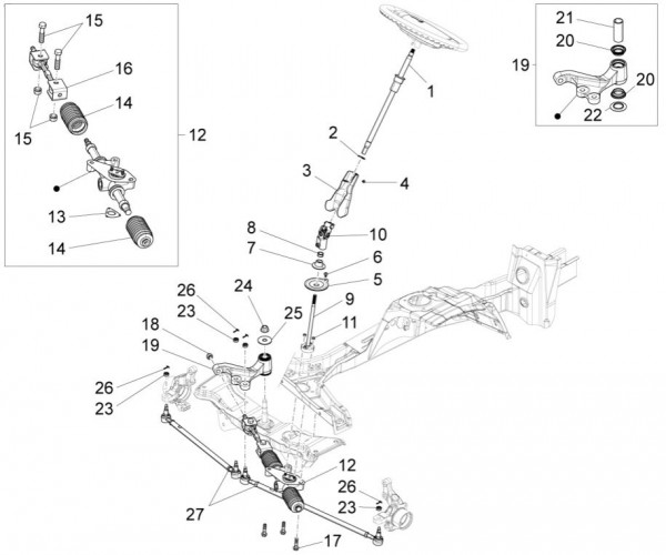 Lenker Lenkung - Porter Quargo 700ccm 4T LC 2011- ZAP4P10000