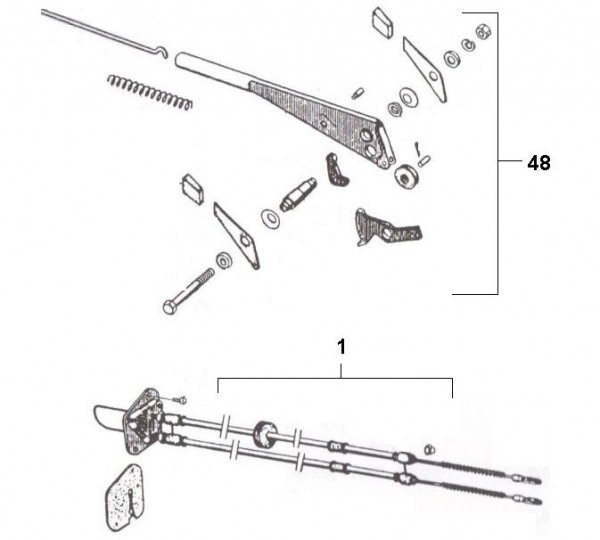 Bowdenzüge Handbremse - Ape Car 422ccm 4T AC 1986- AFD1T