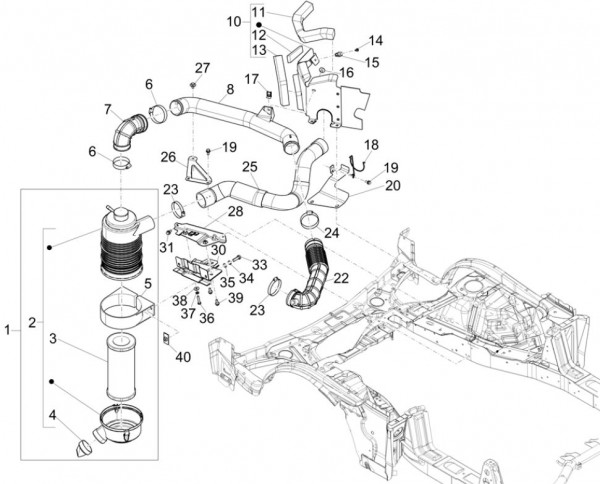Motor Luftfilter - Porter Multitech 1300ccm 4T LC 2016- ZAPS90PGW