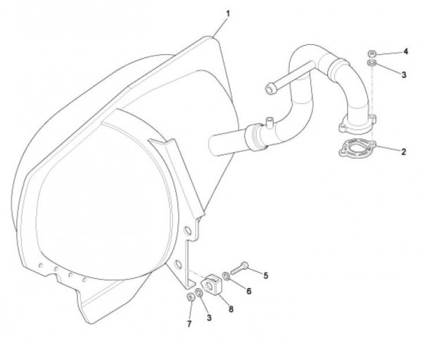 Motor Auspuff - Ape TM 703 mit Lenkrad 220ccm 2T AC 2008-2016 ZAPT10000