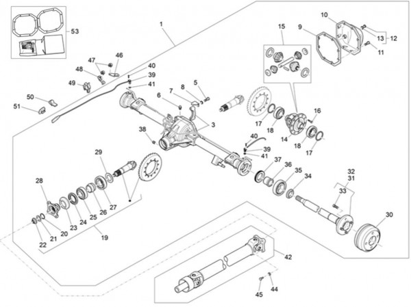 Motor Hinterachsantrieb - Porter Multitech 1300ccm 4T LC 2014- ZAPS90VJ