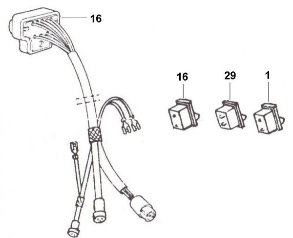Elektrische Anlage Schalter - Ape Poker 422ccm 4T AC 1990-1993 M4R1T