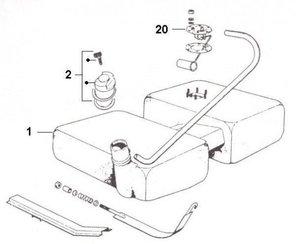 Fahrgestell Benzintank - Ape TM 220ccm 2T AC 1982-1983 ATM1T