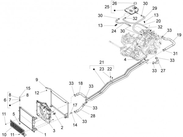 Fahrgestell Kühlanlage - Porter Quargo 700ccm 4T LC 2007- ZAPP10000