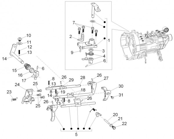 Motor Schalthebel - Porter D120 Diesel 1300ccm 4T LC 2014- ZAPS90CK