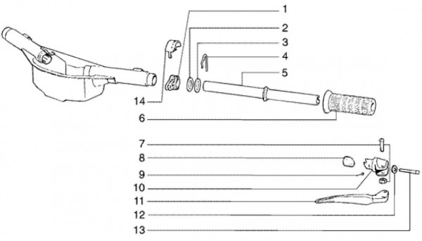 Lenker Lenker links - Ape TM 703 Diesel mit Lenker 422ccm 4T AC 2005-2010 ZAPT10000