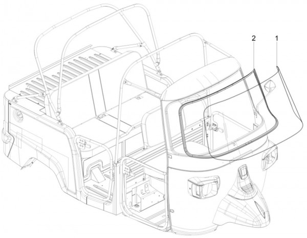 Fahrgestell Windschutzscheibe - Calessino 200ccm 4T 3V AC 2015- ZAPT42P00
