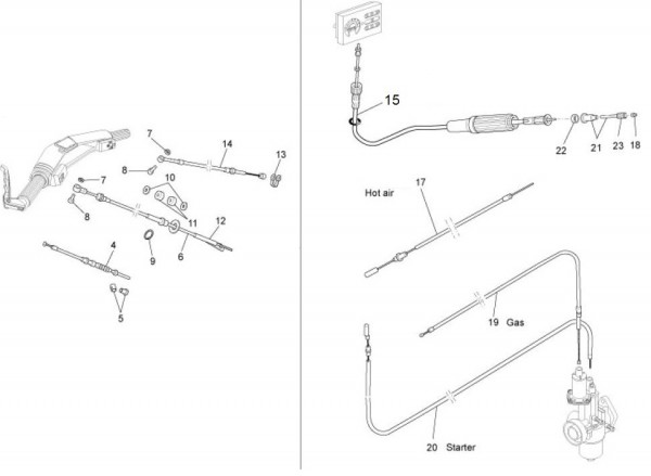 Bowdenzüge Bowdenzüge - Ape TM 703 mit Lenker 220ccm 2T AC 2008-2016 ZAPT10000