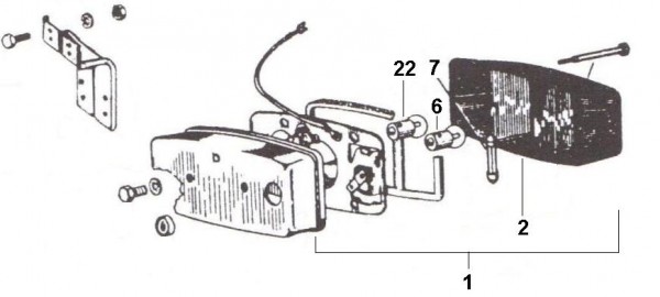Elektrische Anlage Rücklicht - Ape 125ccm 2T AC 1970-1974 TM1T