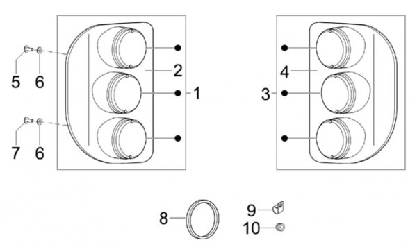 Elektrische Anlage Rücklicht - Calessino 422ccm 4T LC 2007-2008 ZAPT2D4MC