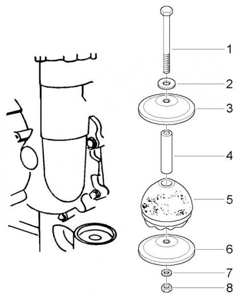 Fahrgestell elastische Aufhängung - Ape TM 422ccm 4T AC 1997-2004 ZAPT1000000023141